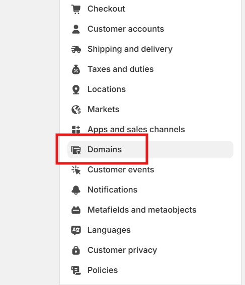 Step 2 — Go to “Domains”